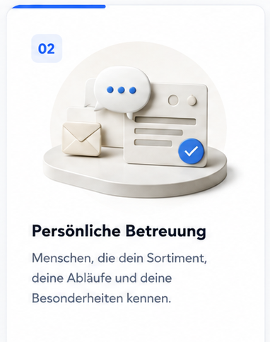 Persönliche Betreuung mit Nachrichtenelementen und Häkchen