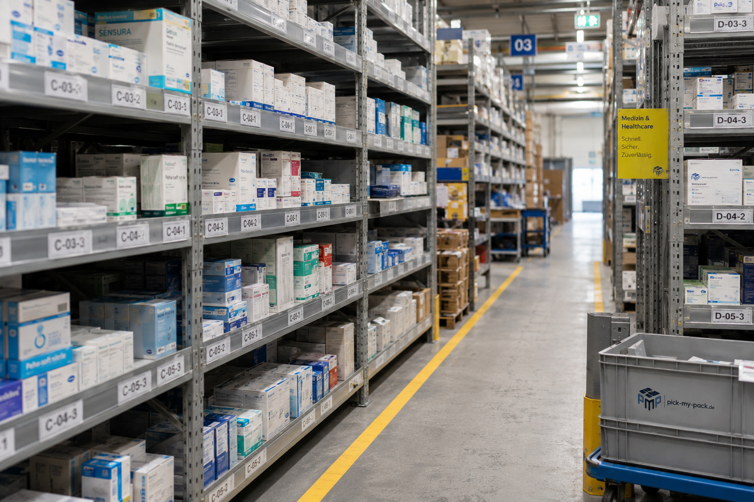 Strukturierte Lagerung medizinischer und Healthcare-Produkte
