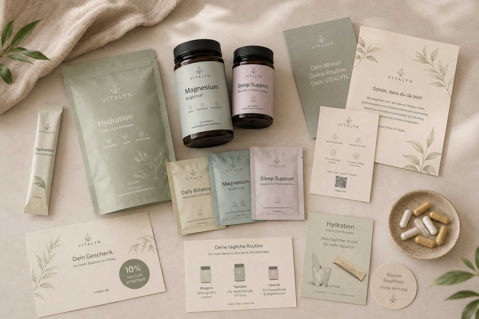 Produktproben und Beilagen für Wellness-Bestellungen